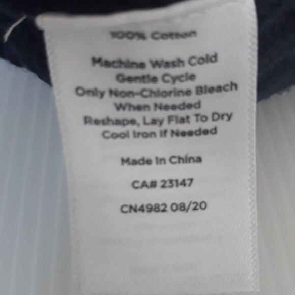 NWT Talbots Shaker Stitch Sweater Navy Blue Striped Cotton Tunic Sweater M - Picture 5 of 6